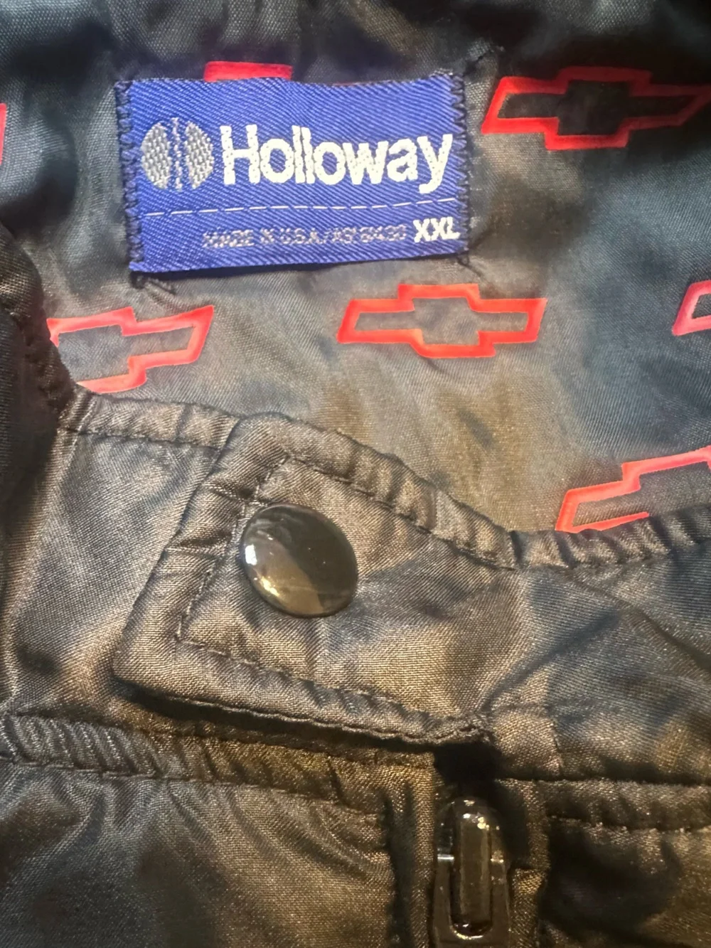 Holloway Chevrolet Daytona 500 Racing Black Jacket with Red Piping Size XXL